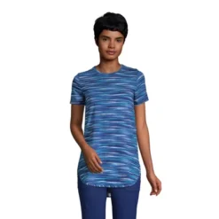 Lands' End Women's Moisture Wicking UPF Sun Short Sleeve Curved Hem Tunic Top-Print -Lands' End Store GUEST 76cbb247 afba 43d6 815f 6b2fd526b9d8