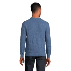 Lands' End Men's Classic Cotton Drifter Signal Flags Crew Neck Sweater