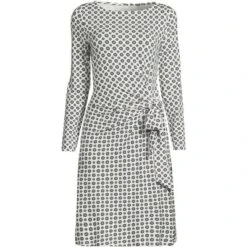 Lands' End Women's Long Sleeve Lightweight Cotton Modal Boatneck Tie Waist Dress -Lands' End Store GUEST 77ca3976 8d27 44a0 b31f 398f51a75c27