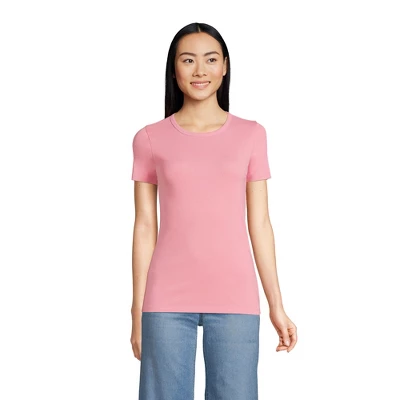 Lands' End Women's Cotton Rib Short Sleeve Crewneck T-shirt 13 Lands' End Women's Cotton Rib Short Sleeve Crewneck T-shirt - Image 13