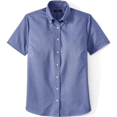 Lands' End School Uniform Girls Short Sleeve Oxford Dress Shirt 4 Lands' End School Uniform Girls Short Sleeve Oxford Dress Shirt - Image 4