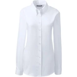 Lands' End School Uniform Women's Long Sleeve No Iron Pinpoint Shirt -Lands' End Store GUEST 7992dd4a 0626 4a0e 888a ccf7dc7c3662