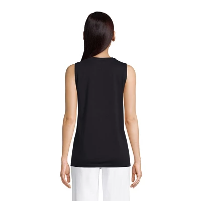 Lands' End Women's Supima Cotton Crew Neck Tank Top 1 Lands' End Women's Supima Cotton Crew Neck Tank Top