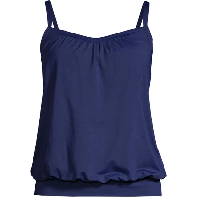 Lands' End Women's Blouson Tummy Hiding Tankini Top Swimsuit Adjustable Straps 4 Lands' End Women's Blouson Tummy Hiding Tankini Top Swimsuit Adjustable Straps - Image 4