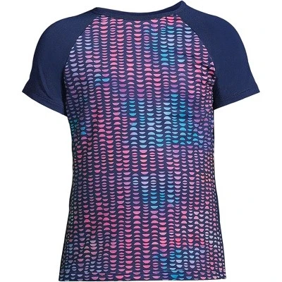 Lands' End Lands' End Girls Graphic Mock Neck UPF 50 Sun Protection Rash Guard 3 Lands' End Lands' End Girls Graphic Mock Neck UPF 50 Sun Protection Rash Guard - Image 3