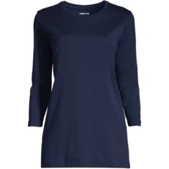 Lands' End Women's 3/4 Sleeve Supima Cotton Crewneck Tunic -Lands' End Store GUEST 7ccdeb1b 8304 484d 815d d4dd80fb4d0e
