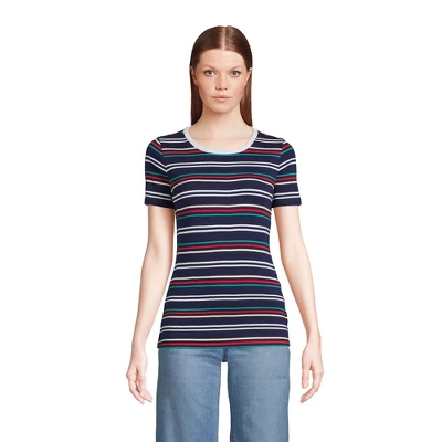 Lands' End Women's Cotton Rib Short Sleeve Crewneck T-shirt 9 Lands' End Women's Cotton Rib Short Sleeve Crewneck T-shirt - Image 9