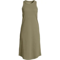 Lands' End Women's Cotton Rib Sleeveless Midi Tank Dress -Lands' End Store GUEST 7fe52582 ebd2 4dee bfcf bbbf9985b7c2