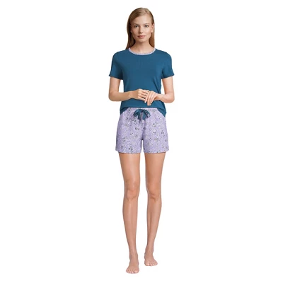 Lands' End Women's Knit Pajama Short Set Short Sleeve T-Shirt And Shorts 6 Lands' End Women's Knit Pajama Short Set Short Sleeve T-Shirt And Shorts - Image 6
