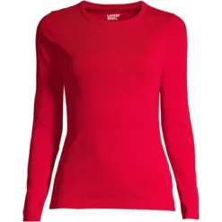Lands' End Women's Cotton Rib Long Sleeve Crewneck T-Shirt -Lands' End Store GUEST 815f62fc 59d3 43d3 a446 0007478f87b6