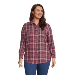 Lands' End Blake Shelton X Lands' End Women's Flannel Boyfriend Fit Long Sleeve Shirt -Lands' End Store GUEST 842308c5 9754 4424 afa5 19912591ed0f
