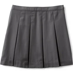 Lands' End Lands' End School Uniform Girls Poly-Cotton Box Pleat Skirt Top Of Knee