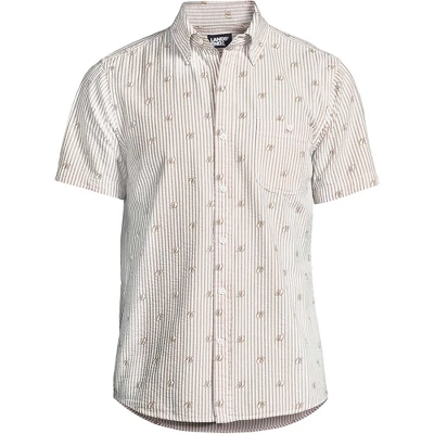Lands' End Men's Traditional Fit Short Sleeve Seersucker Shirt 14 Lands' End Men's Traditional Fit Short Sleeve Seersucker Shirt - Image 14