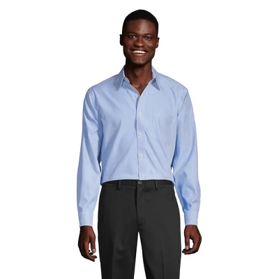 Lands' End Men's Solid No Iron Supima Pinpoint Straight Collar Dress Shirt 5 Lands' End Men's Solid No Iron Supima Pinpoint Straight Collar Dress Shirt - Image 5