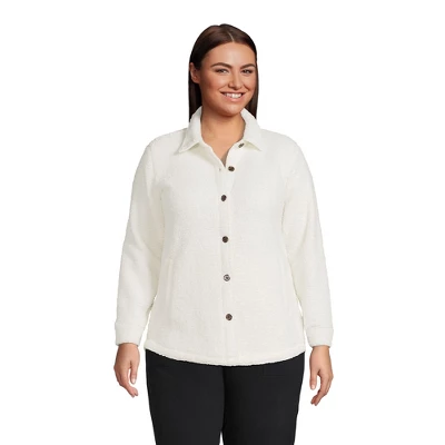Lands' End Women's Long Sleeve High Pile Shirt Jacket 2 Lands' End Women's Long Sleeve High Pile Shirt Jacket - Image 2
