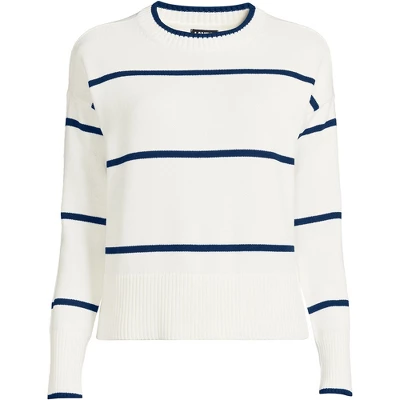 Lands' End Women's Drifter Cotton Easy Fit Crew Neck Sweater 3 Lands' End Women's Drifter Cotton Easy Fit Crew Neck Sweater - Image 3