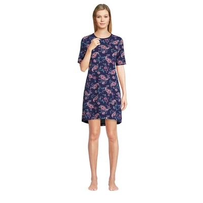 Lands' End Women's Short Sleeve Above The Knee Knit T-Shirt Nightgown 4 Lands' End Women's Short Sleeve Above The Knee Knit T-Shirt Nightgown - Image 4