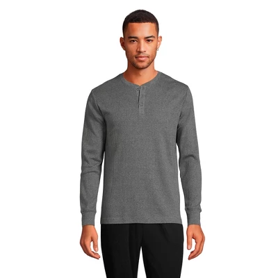 Lands' End Men's Knit Rib Pajama Henley 6 Lands' End Men's Knit Rib Pajama Henley - Image 6