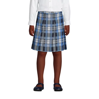 Lands' End School Uniform Girls Plaid Box Pleat Skirt Top Of The Knee 2 Lands' End School Uniform Girls Plaid Box Pleat Skirt Top Of The Knee - Image 2
