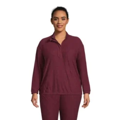 Lands' End Women's Long Sleeve Performance Zip Front Popover