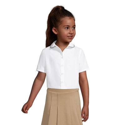 School Uniform Girls Piped Peter Pan Collar Broadcloth Shirt 2 School Uniform Girls Piped Peter Pan Collar Broadcloth Shirt - Image 2