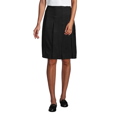 Lands' End Lands' End School Uniform Women's Tall Solid Box Pleat Skirt Top Of Knee 1 Lands' End Lands' End School Uniform Women's Tall Solid Box Pleat Skirt Top Of Knee