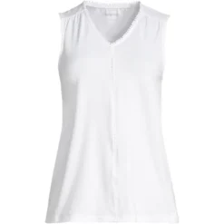 Lands' End Women's Light Weight Trimmed Tank Top