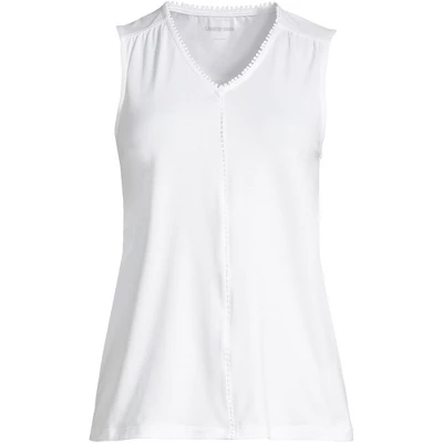 Lands' End Women's Light Weight Trimmed Tank Top 1 Lands' End Women's Light Weight Trimmed Tank Top