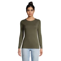 Lands' End Women's Cotton Rib Long Sleeve Crewneck T-Shirt -Lands' End Store GUEST 8fd90977 5874 4067 9ed2 e95a0f2b44dc