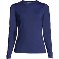 Lands' End Women's Crew Neck Long Sleeve Rash Guard UPF 50 Sun Protection Modest Swim Tee -Lands' End Store GUEST 8ffa51e9 5bd7 4406 8996 5a72c67f246a