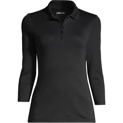 Lands' End Women's Supima Cotton 3/4 Sleeve Polo Shirt 1 Lands' End Women's Supima Cotton 3/4 Sleeve Polo Shirt