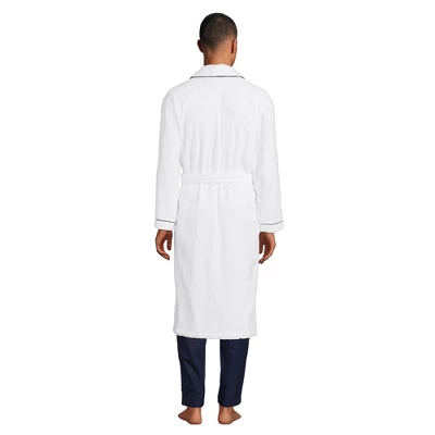 Lands' End Men's Calf Length Piped Turkish Terry Robe 1 Lands' End Men's Calf Length Piped Turkish Terry Robe