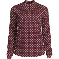 Lands' End Women's Jersey Long Sleeve Gathered Mock -Lands' End Store GUEST 935f3d67 ae14 43dc ba1c 31cae25b24e8