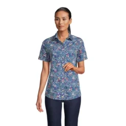 Lands' End Lands' End Women's Short Sleeve No Iron Shirt -Lands' End Store GUEST 947fa22b 04b4 4938 9d10 0e94067fdaaf