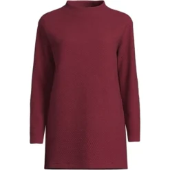 Lands' End Women's Long Sleeve Textured Pique Funnel Neck Tunic -Lands' End Store GUEST 94ce45ef 6e2b 4a08 b21f dc286a336aa4