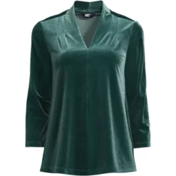 Lands' End Women's 3/4 Sleeve Velvet Top -Lands' End Store GUEST 955b0cbb b925 4c2d b0e4 f9c2eacdfde2