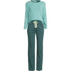 Lands' End Women's Tall Knit Pajama Set Long Sleeve T-Shirt And Pants -Lands' End Store GUEST 965f9297 fcfe 41d1 8d1d 57ad0adedb3d 1