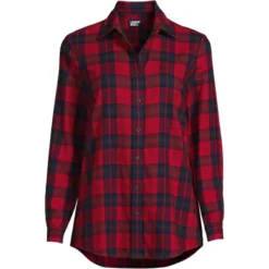 Lands' End Women's Tall Flannel Boyfriend Fit Long Sleeve Shirt -Lands' End Store GUEST 969829f7 033a 4e35 88f1 5c8b4daaed71