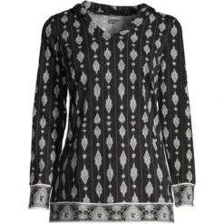 Lands' End Women's Slub Jersey Hooded Tunic