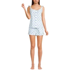 Lands' End Women's Poplin 2 Piece Pajama Set - Tank Top And Shorts -Lands' End Store GUEST 98f0473a a010 4c95 95cc 3cfcc5aa2d49