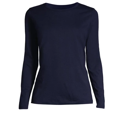 Lands' End Women's Tall Relaxed Supima Cotton Long Sleeve Crewneck T-Shirt 4 Lands' End Women's Tall Relaxed Supima Cotton Long Sleeve Crewneck T-Shirt - Image 4
