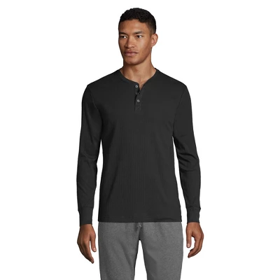 Lands' End Men's Knit Rib Pajama Henley 3 Lands' End Men's Knit Rib Pajama Henley - Image 3