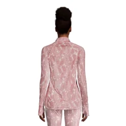 Lands' End Women's Thermaskin Heat Long Sleeve Quarter Zip Long Underwear Thermal Baselayer Top