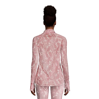 Lands' End Women's Thermaskin Heat Long Sleeve Quarter Zip Long Underwear Thermal Baselayer Top 1 Lands' End Women's Thermaskin Heat Long Sleeve Quarter Zip Long Underwear Thermal Baselayer Top