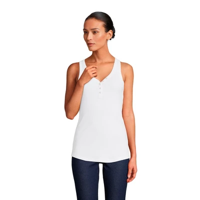 Lands' End Women's 2x2 Rib Henley Tank Top 2 Lands' End Women's 2x2 Rib Henley Tank Top - Image 2