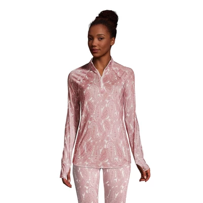 Lands' End Women's Thermaskin Heat Long Sleeve Quarter Zip Long Underwear Thermal Baselayer Top 3 Lands' End Women's Thermaskin Heat Long Sleeve Quarter Zip Long Underwear Thermal Baselayer Top - Image 3