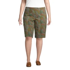 Lands' End Women's Plus Size Mid Rise Elastic Waist Pull On 12" Knockabout Chino Bermuda Shorts -Lands' End Store GUEST 9fa7f0a2 df52 4718 8348 dd76bd962533