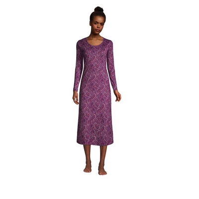 Lands' End Women's Supima Cotton Long Sleeve Midcalf Nightgown 10 Lands' End Women's Supima Cotton Long Sleeve Midcalf Nightgown - Image 10