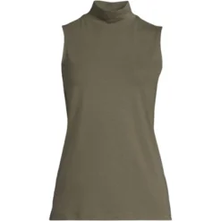 Lands' End Women's Lightweight Jersey Sleeveless Mock