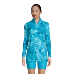 Lands' End Women's Quarter Zip Long Sleeve Tunic Rash Guard Cover-up UPF 50 Sun Protection -Lands' End Store GUEST a0f23431 fb63 4fc6 b65f 4ed406dc290e